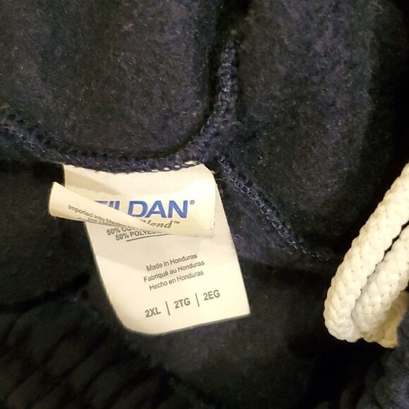 Men's Gildan heavy blend navy blue sweatpants - Picture 3 of 6